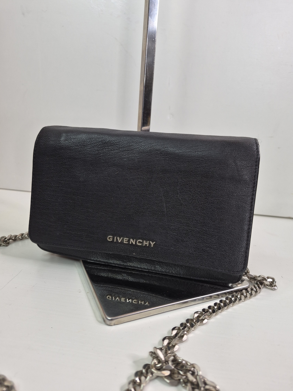 Givenchy Black Leather Chain Shoulder Bag